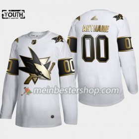 San Jose Sharks Custom Adidas 2019-2020 Golden Edition Weiß Trikot Authentic - Kinder